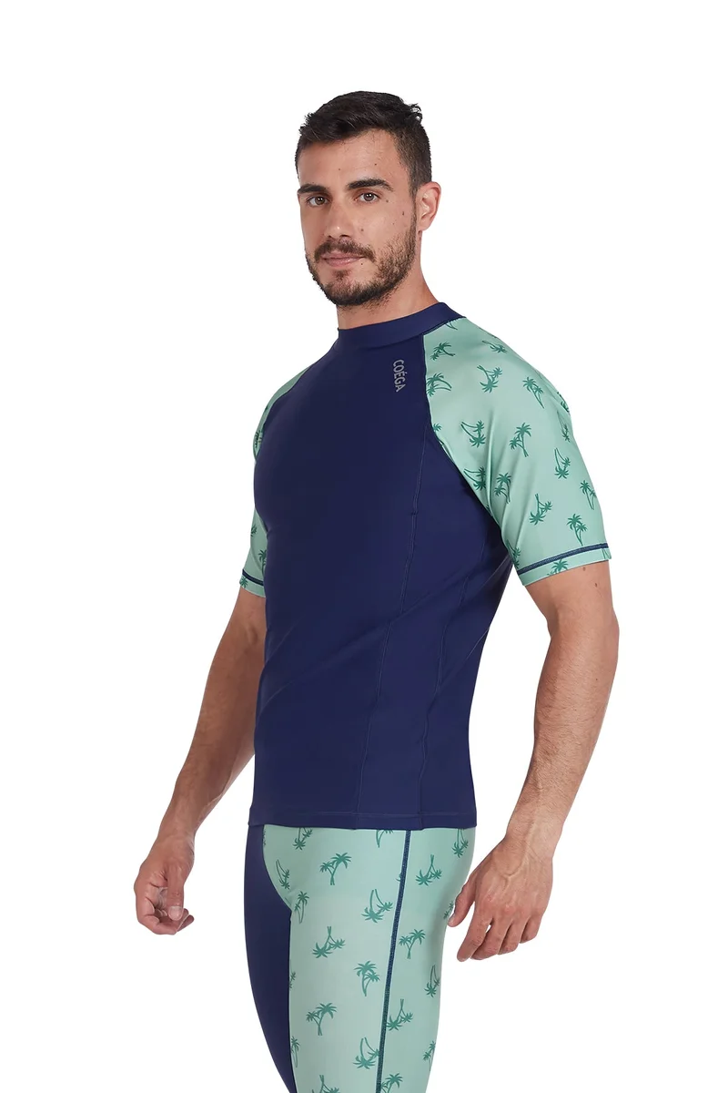 COEGA SUNWEAR  COEGA  Mens Mens Rashguard Short Sleeve - Navy Spring Palms for Men | Best Price UAE